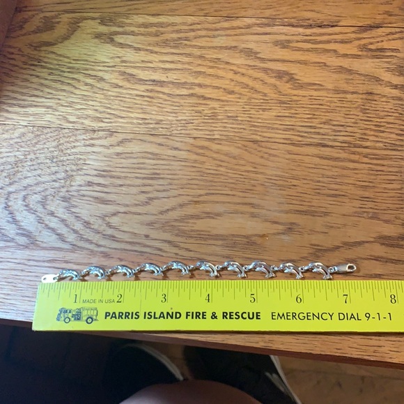 Vintage Sterling Silver Double Dolphin Bracelet - Picture 15 of 17